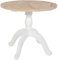CLP Esstisch Roswell Ø 90 cm I Küchentisch mit runder Tischplatte I Shabby Chic Esszimmertisch aus massivem Ulmenholz, Farbe:Natur/weiß