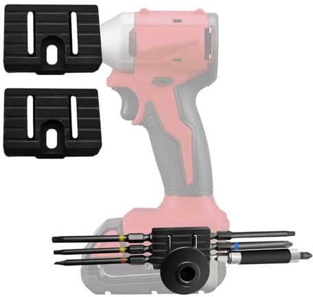 2set Universal Fit Magnetic Bit Holder for Belt Clip – Compatible with Ryobi, Ridgid, DeWalt, Milwaukee, Makita, Bosch – Mounts Securely on Right & Left Side of Impact Driver