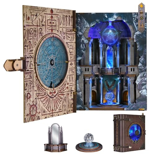 MiniCity Magischer Kreis Book Nook Bausatz, Holzmodell fürs Regal | DIY-Modell mit 260 Teilen und 18,5 × 8 × 21 cm; LED, Staubschutz, Kleber und Werkzeug im Set; Aufbau 4–6 Std., ab 14 Jahren.
