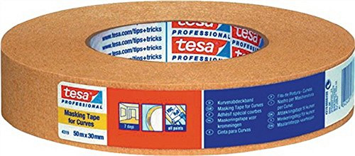 tesakrepp 4319 Kurvenabdeckband 50 m x 38 mm chamois Papier hoch gekreppt