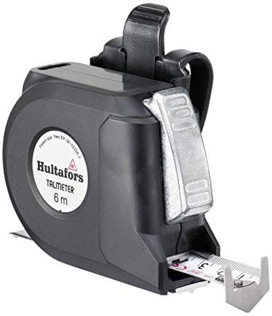 Talmeter Bandmaß 6 Meter I Hultafors I Genauigkeitsklasse II I Made in EU I 7-in-1 Massband mit einzigartiger Mess- und Anreißfunktion I 359303