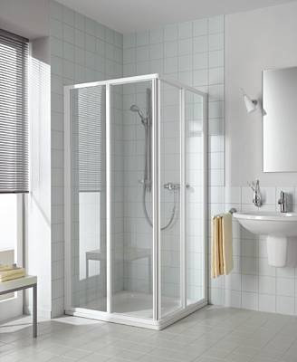 Kermi – Ibiza 2000 Eckeinstiegshälfte, 2 Stück Silber matt; Glas klar; 100; 200