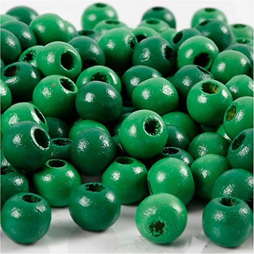 Creativ 100263 Lot de 80 perles en bois Vert Ø 8 mm 15 g