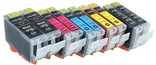 vhbw 10x Tintenpatronen kompatibel mit Canon Pixma IP5200 | iP4500, IP4300, IP4200, IP5300, IP5200R, IP3300, IP3500 Drucker + Chip (Kompatibel)