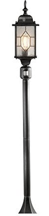 Konstsmide Milano 7249-759 Wegeleuchte / B: 16cm T: 16cm H: 131cm / 1x60W / IP43 / lackiertes Aluminium / schwarz-silber / mit BWM