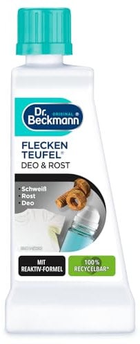 Dr. Beckmann - Diable Détacheur Rouille & Déodorant 50 ml - Détachant spécifique pour taches de rouille, déodorant, traces de transpiration - Formule active anti-oxydation