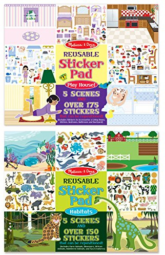 Melissa & Doug Reusable Sticker Pads Set: Play House and Habitats - 325 Stickers