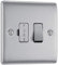 BG Electrical Switched Fused Connection Unit, Fused Spur Switch, Double Pole, Raised and Slim Profile, Round Edges, Nexus Metal, Brushed Steel, 13A, NBS50