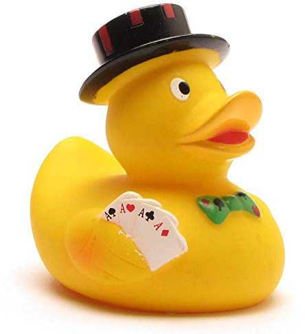 DUCKSHOP I Badeente Casino I Quietscheente I L: 7,5 cm I Quietscheentchen I Geschenk für Spieler I Präsent Sammler