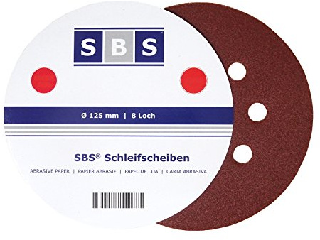 100 Stück SBS Klett-Schleifscheiben Ø 125 mm Körnung 60 für Exzenter-Schleifer 8 Loch
