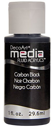 DecoArt Media Paint, Acrylic, Carbon Black, 3 x 3 x 7.5 cm