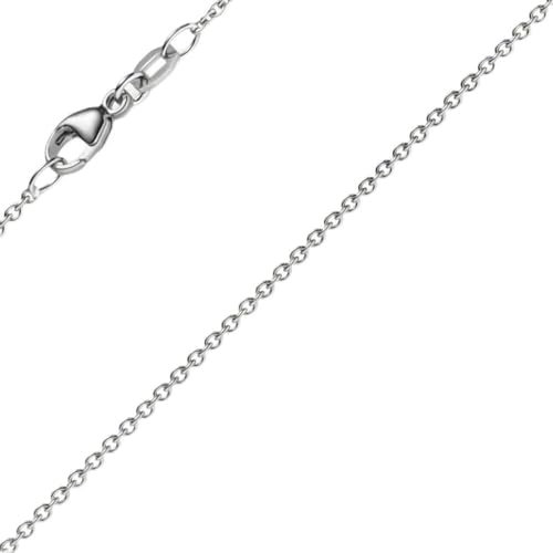 1,1mm Rund-Ankerkette aus 750 Gold Weißgold Kette Collier Halskette, 70cm