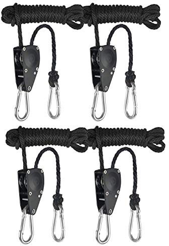 iPower 6mm Gewichtskapazität, Outdoor-Kletterseil, 2,4 m Lang Verstellbar Schwerlast Outdoor Seil Clip Kleiderbügel,Festmacherleine,Allzweckseil, Strick,Leine,Flechtleine,136 kg Tragkraf,2-Paar