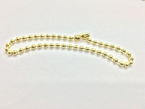 Gold Metall Kugelkette mit Stecker Verschluss-15cm Saite für Schlüsselanhänger, Tags, und Schmuck machen-Reparatur Beleuchtungskörpern oder Deckenventilator Bindekordeln-leicht kämmbar sind keine Knicke
