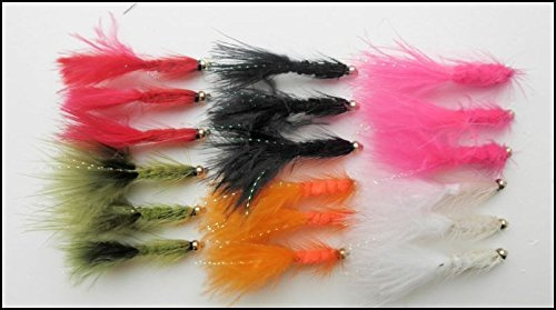 Troutflies UK Lures Woolly Bugger Forellenfliegen, 18 Stück, gemischt 8-10, zum Fliegenfischen