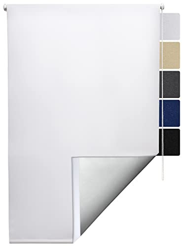 Sol Royal Thermorollo SolReflect T42 Verdunkelungsrollo 95x160 cm Rollo Weiß - Rollos für Fenster ohne Bohren mit Thermobeschichtung - Wärmeschutzrollo Thermo Rollo zum Klemmen, Klemmfix Rollo