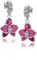 MATERIA by Matthias Wagner Orchidee Ohrstecker mit Zirkonia 925 Silber Emaille weinrot lang hängend rhodiniert SO-334
