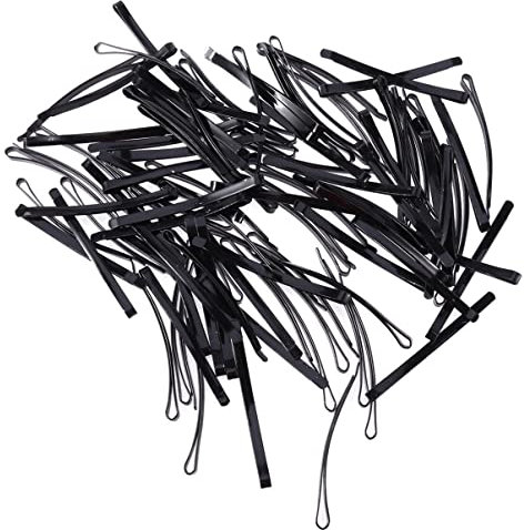 Frcolor Bob Pins, klassische flache gebogene Bob Pins Haarnadeln Clips, 100 Stücke (schwarz)