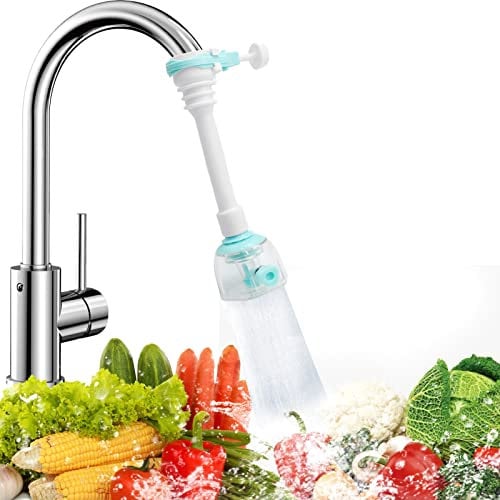 Uooker Swivel Faucet Prevent Splash Head Extender Adjustable Aerator Water-Saving Kitchen Household Tap Water Spray Water (Blue)