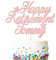 EDSG Personalised Cake Topper for Retirement | Custom Cake Decoration With Any Name | Double Sided Multicolour Glitter Party Decoration Hand Finished in UK(Baby Pink)