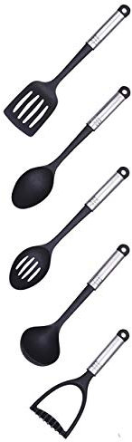 5 Pcs Non-Stick Cooking Utensil Nylon Set Kitchen Gadgets Spoon Masher Ladle