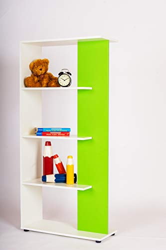 Möbeldesign Team 2000 Raumteiler/Regal/Bücherregal/Standregal (weiß-Mamba grün) 6051