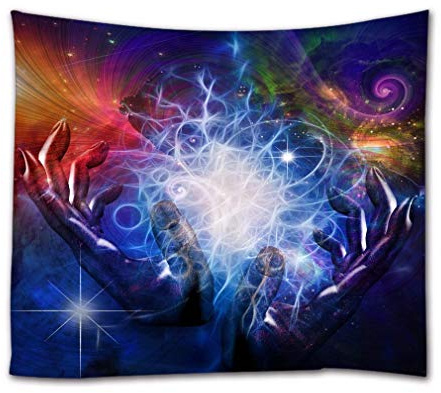 A.Monamour Wandteppich Magische Hände Die Raum Zeit Und Materie Kontrollieren Fantasy Kunst Tuch Kunstdruck Tapisserie Wandbehang Wanddeko Vorhang Tischdecke Tagesdecke Picknickdecken Stranddecke