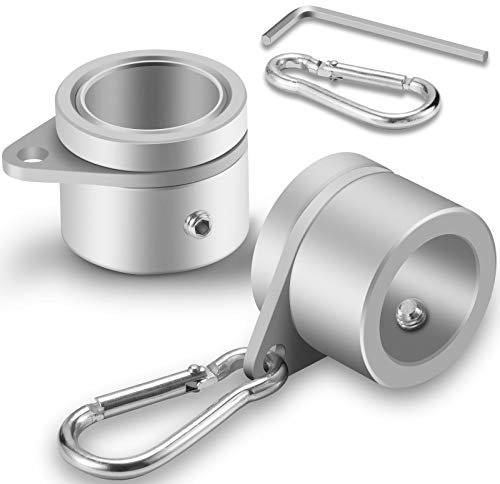BONWIN Fahnenmastringe, 2,5 cm, 2 Stück, Anti-Wickel-Fahnenmast-Clips, 360° drehbare Fahnenmast-Befestigungsringe, Aluminiumlegierung, drehbarer Fahnenmast-Kit, Teile für 1,9–2,6 cm Durchmesser (2,5