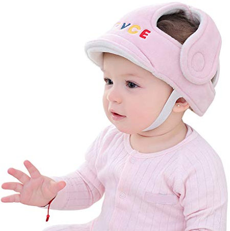 Baby Schutzhelm Säugling Atmungsaktiv Sicherheit Kopfschutz Mütze Kinder Schutzhelm Baumwolle Hut Kleinkind Verstellbarer Kopfschutzkappe Lernen Laufen und Sitzen