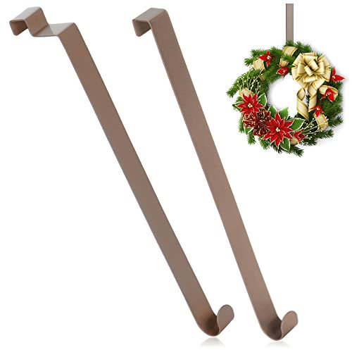 com-four® 2x Türhaken aus Edelstahl - 26 cm Haken für Türkränze und Dekoration - Aufhänger für Türen innen und außen - Kleiderhaken zum Einhängen
