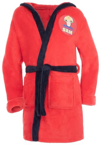 Brandsseller Kinder Kapuzen Bademantel - mit Motiven im Stil von Feuerwehrmann 110/116, Rot