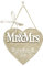 WANDIC Targa in legno da appendere per matrimonio, 1 pezzo, a forma di cuore, con scritta Mr & Mrs, per decorazione di matrimoni, tavoli, porte di casa, pareti