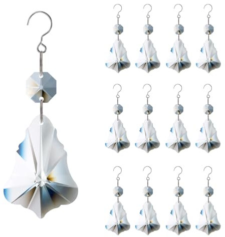 GOLDENHAITAI Kristallprismen-Sonnenfänger, hängende Kristalle, Kronleuchter, Ersatz für Fenster, Weihnachtsbäume, Regenbogen-Macher, Heimdekoration, 12 Stück