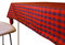 Weavric Karierte rechteckige Tischdecke, 132 x 290 cm, waschbar Falten Fleck frei Gingham Leinen für Buffet Tisch, Picknick im Freien, Hotel, Restaurant, Party, Urlaub, Weihnachten, rot und schwarz
