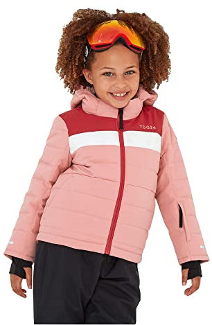 TOG24 Laithe Kids Warm, Showerproof Colour Block Ski Jacket in Durable, Breathable Fabric, Insulating Eco-Filling, Helmet-Friendly Hood, Waterproof Zip, Snow Cuffs, Snowskirt