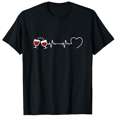 Vin homme battement coeur humour alcool idée cadeau vigneron T-Shirt