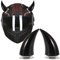 Jadeshay 1pc Motorradhelm Hörner, Helm Hörner Motorradhelm Ohren Zubehör Mit Saugnapf, Universelle Helm Dekoration Teufelshorn Dämonenhorn, Einzigartige Ornament für Motorräder