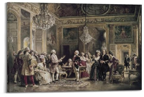 B Franklin at Louis XVI's Court Poster von Jean Léon Gérôme, coole Kunstwerke, Wandkunst, Leinwanddrucke, hängendes Bild, Heimdekoration, Geschenkidee, 50 x 75 cm