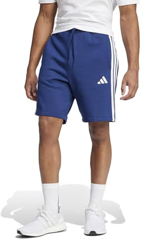 adidas Homme Essential Three Stripes Fleece Short Shorts, Dark Blue/White, L