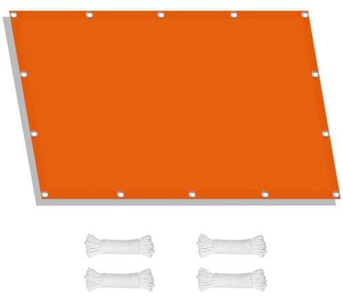 Voile d'ombrage 1.2 x 1.4 m Polyester Toile UV Protection Toile D Ombrage Rectangulaire Déperlant avec Oeillets pour Couverture Serre Patio Plante, Orange