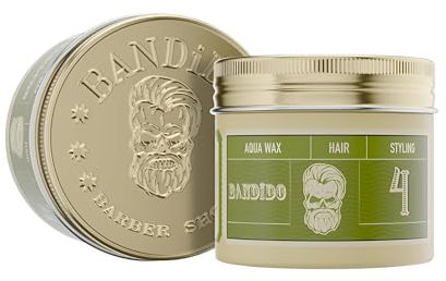 BANDIDO Aqua Wax Green 4 – Haarwachs Herren, Leichter Halt, Fruchtiger Duft, Natürlicher Glanz, Cera Modellierende Paste für Männer, 125ml, Für Alle Haartypen, Flexibles Styling