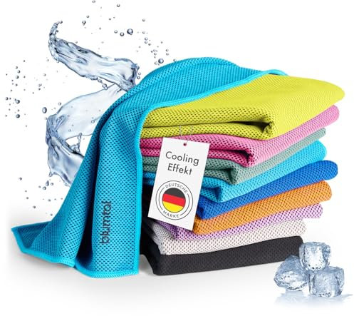 Blumtal Kühlhandtuch - kühlendes Handtuch als Sporthandtuch - Mikrofaserhandtuch mit Kühlfunktion - Fitness Handtuch 100x30 cm mit Tasche - Kühltuch/Erfrischungstücher für Sport & Fitness in Blau