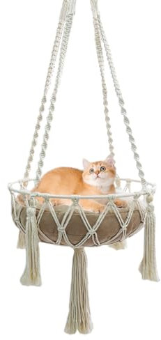 Zjyufy Handmade Hanging Cat Bed, Cat Hammock, Cat Window Hammock, Cat Window Bed, Cat Shelves, Cat Window Perch For Indoor Easy Installation Swing Bed