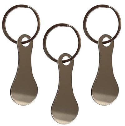 BinPhorm Portachiavi per Carrello della Spesa, 3 PCS Chiave Carrello Spesa Universale in Acciaio Inossidabile