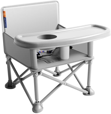 M-CASTLE Babystuhl Tragbarer Reisesitz mit Tablett|Klappbarer Kleinkindsitz Booster Dining Chair|Camping, Strand, Rasenl 6 Monate - 3 Jahre alt
