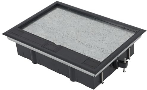 XLSBZ Bodentank Bodensteckdose Wasserdichte Bodeneinbaudose für 4/6/8 Fach 45x45mm Sockelmodul (Schwarz)