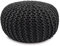 Amago home Sitzpouf Strickhocker Pouf Ø45 H30cm Bodenkissen Indoor Baumwolle nachhaltig recycelt Farbe steingrau