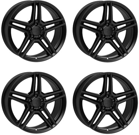 4x Rial Felgen Alufelgen M10 8.5Jx18 ET48 5x112 racing-schwarz kompatibel mit MERCEDES-BENZ A C CLA E GLA GLB Viano