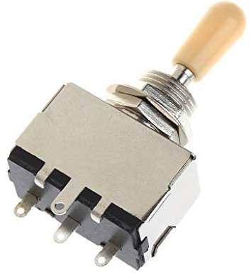 3-Wege Kippschalter Box Stil Chrom Für E Gitarre Cremefarbener