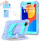 FONREST Funda portátil resistente para Xiaomi Redmi Pad SE de 8.7 pulgadas 2024 con soporte giratorio/anillo colgante asa de elevación cordón híbrido resistente a los golpes (morado + menta)